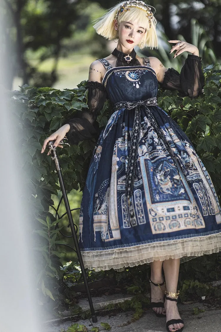Dusk Best Egyptian Style Print Ruffle Gothic Lolita Dress 3 Colors