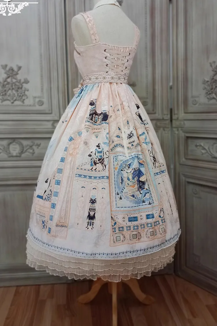 Dusk Best Egyptian Style Print Ruffle Gothic Lolita Dress 3 Colors