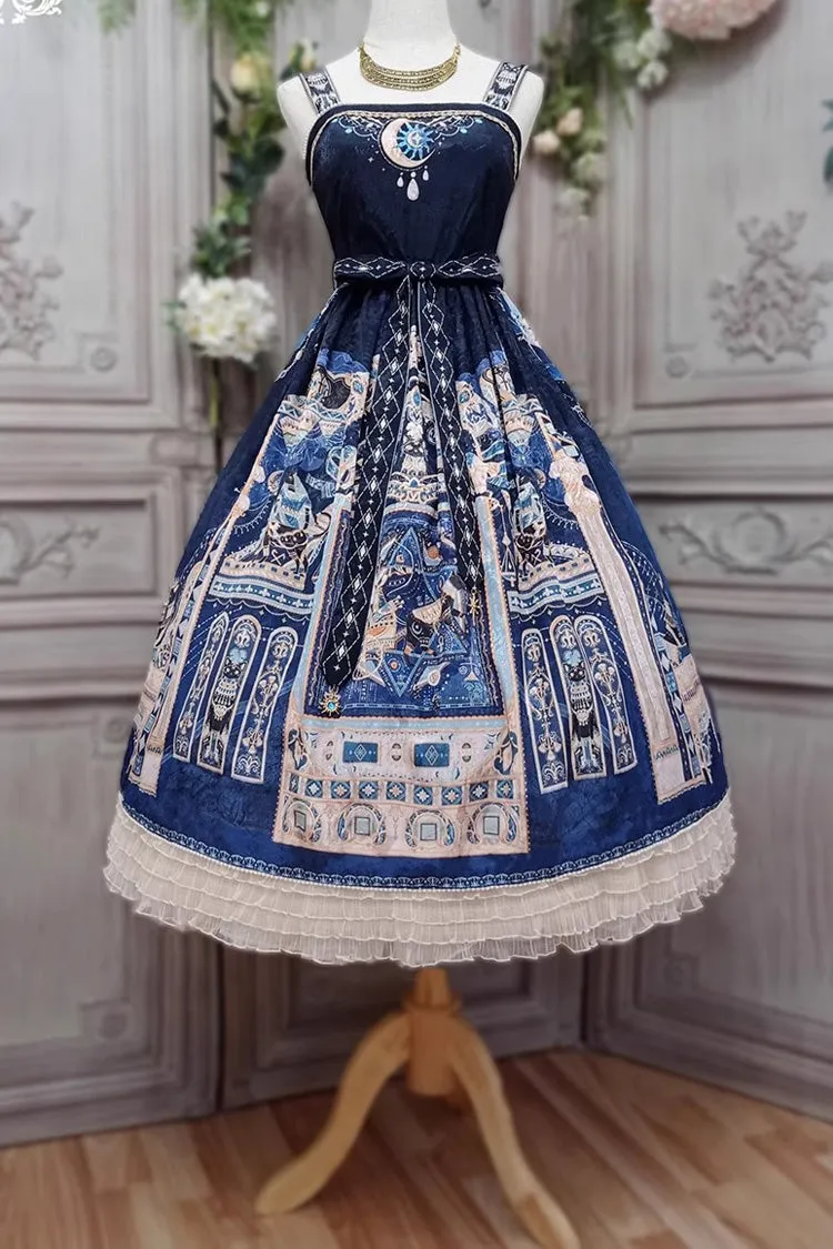 Dusk Best Egyptian Style Print Ruffle Gothic Lolita Dress 3 Colors