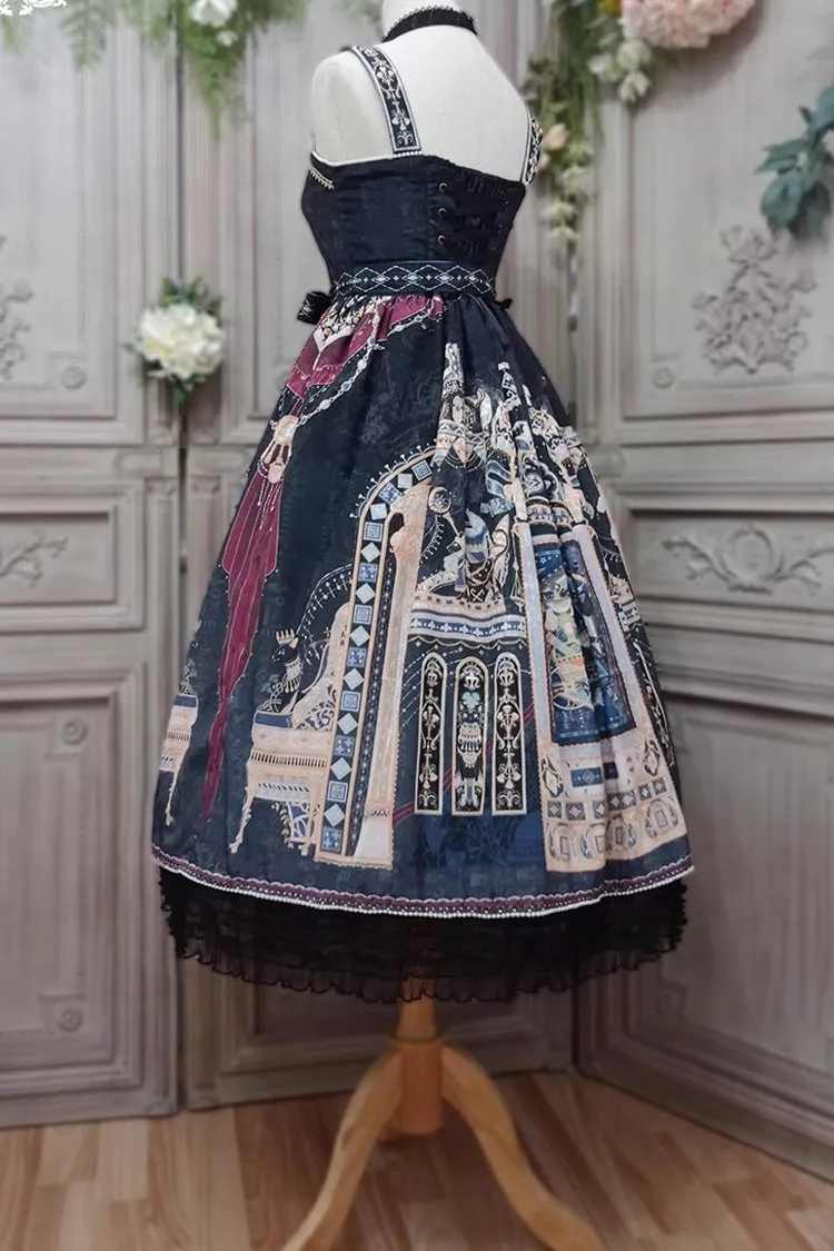 Dusk Best Egyptian Style Print Ruffle Gothic Lolita Dress 3 Colors