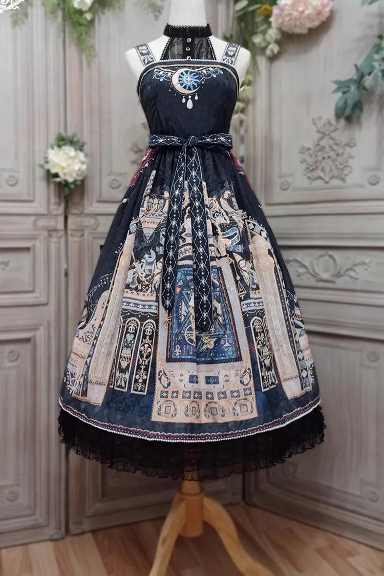 Dusk Best Egyptian Style Print Ruffle Gothic Lolita Dress 3 Colors