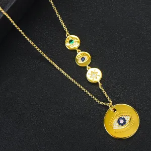 Elegant Gracious Eye Cubic Trendy Necklace