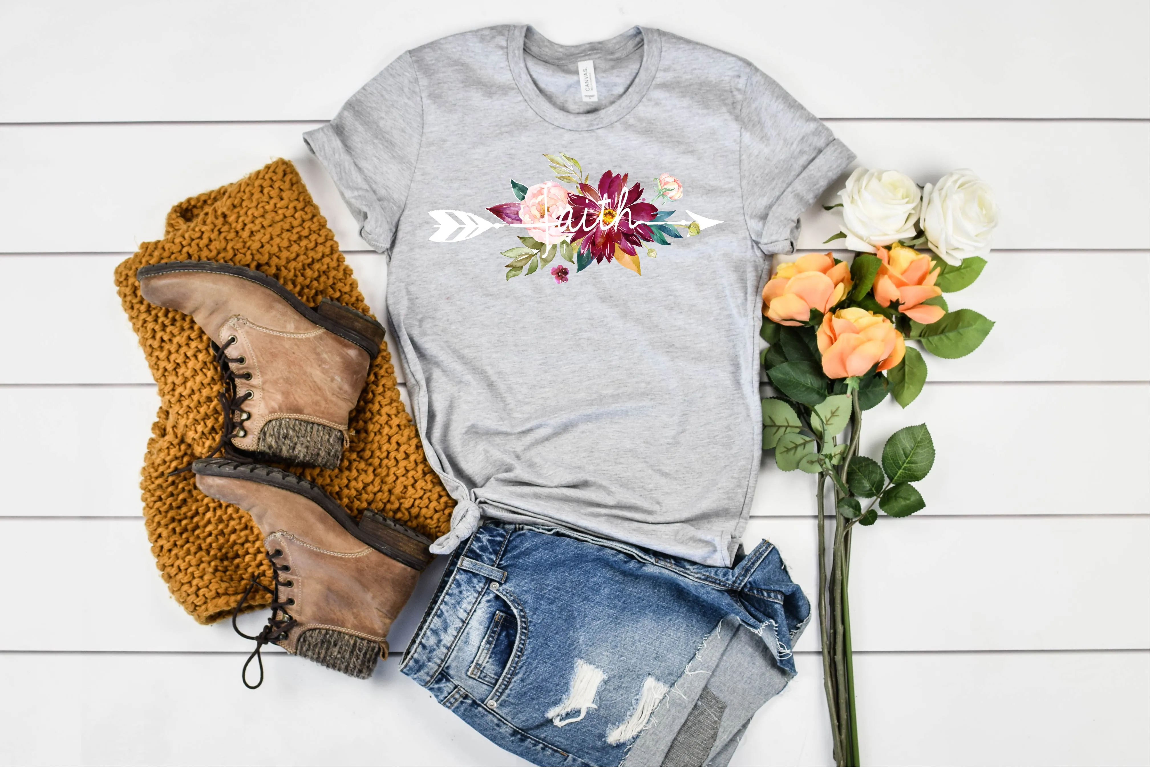 Faith Floral Fall Shirt | Unisex Crew