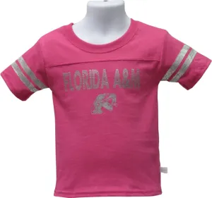 FAMU Blinged Out Little Lady Rattler T-Shirt in Bright Pink