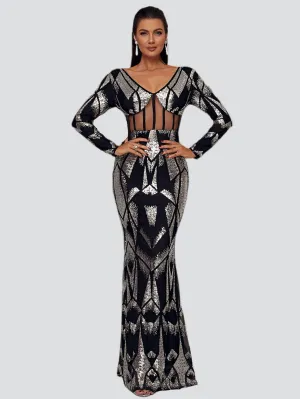 Formal Corset Sequin Dress XJ1572