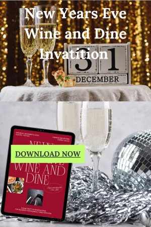 Full Editable and Print on Phone, Tablet, or Desktop for FREE with Canva - Invitations New Years Eve - Christmas No Signup Instant Download