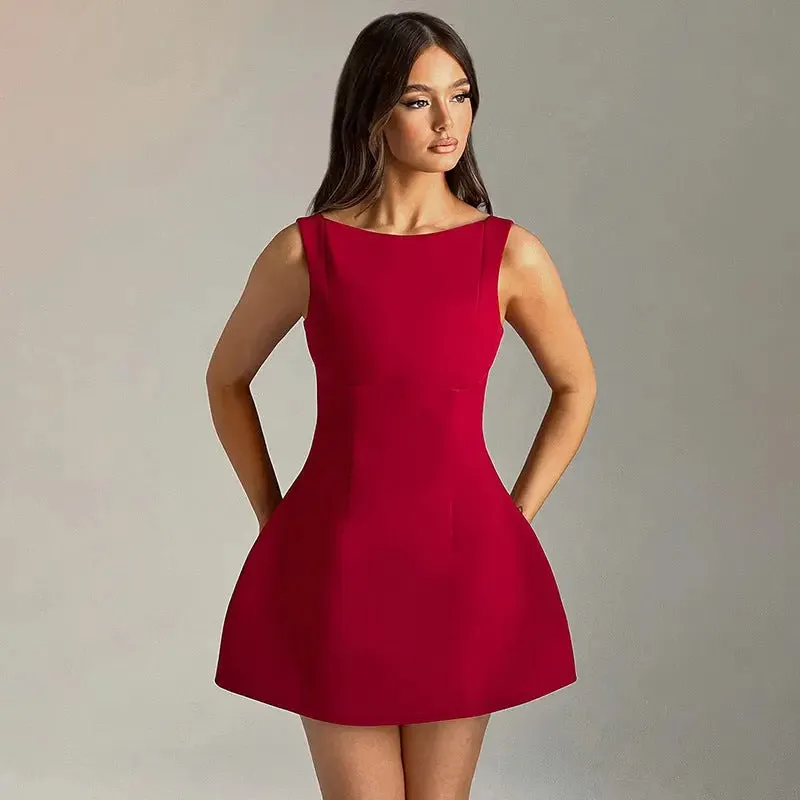 Glamour Glide Dress - Elegant Evening Dress Chic Party Wear