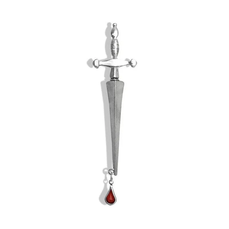 Gold Colour Silver Colour Sword Earrings Go Through Ear Stud