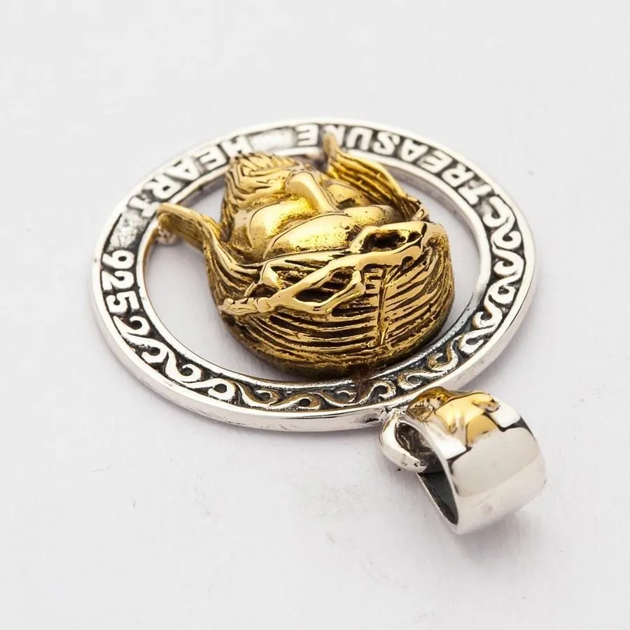 Gold Jesus Silver Pendant