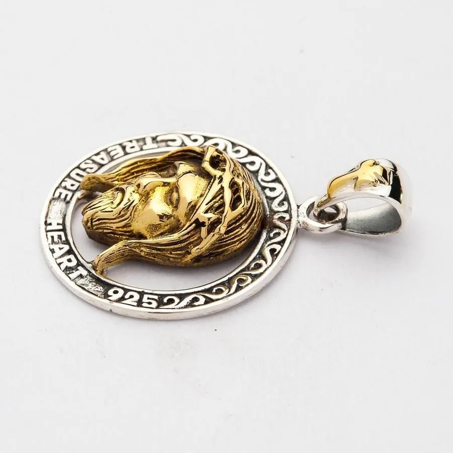 Gold Jesus Silver Pendant