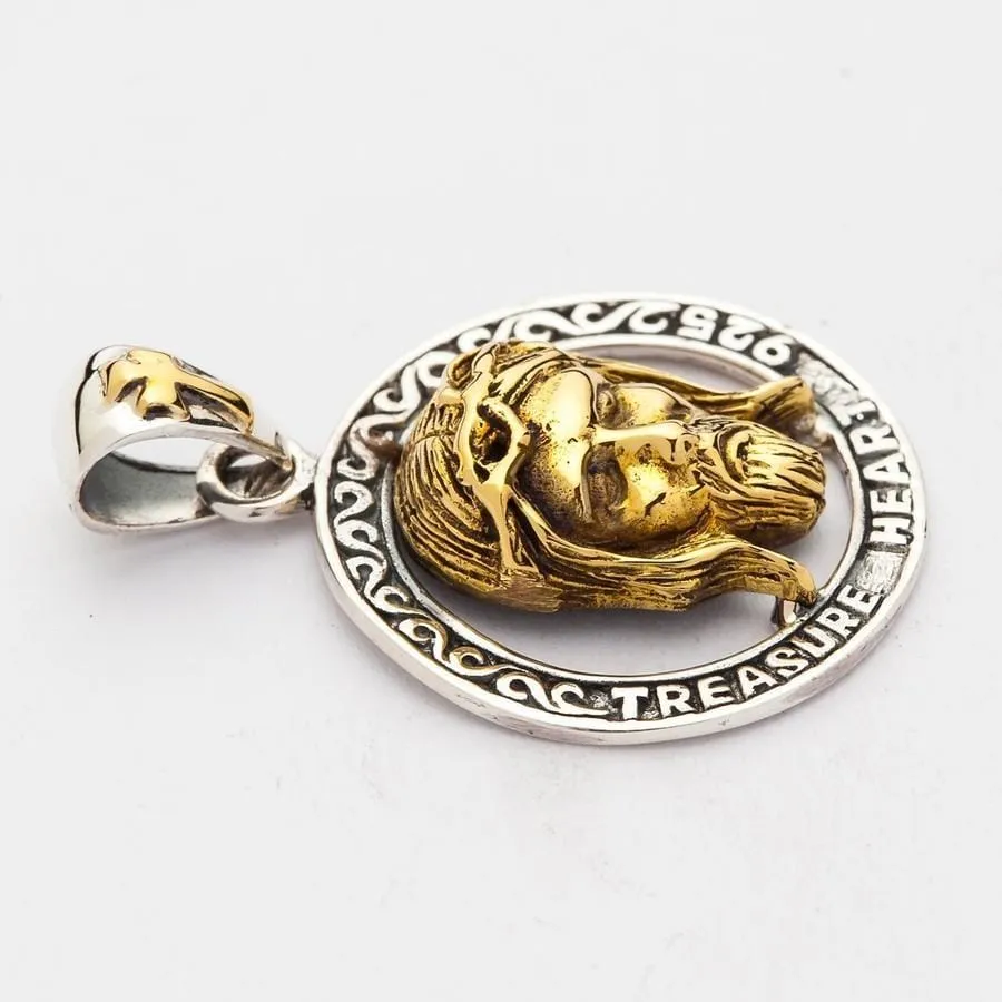 Gold Jesus Silver Pendant