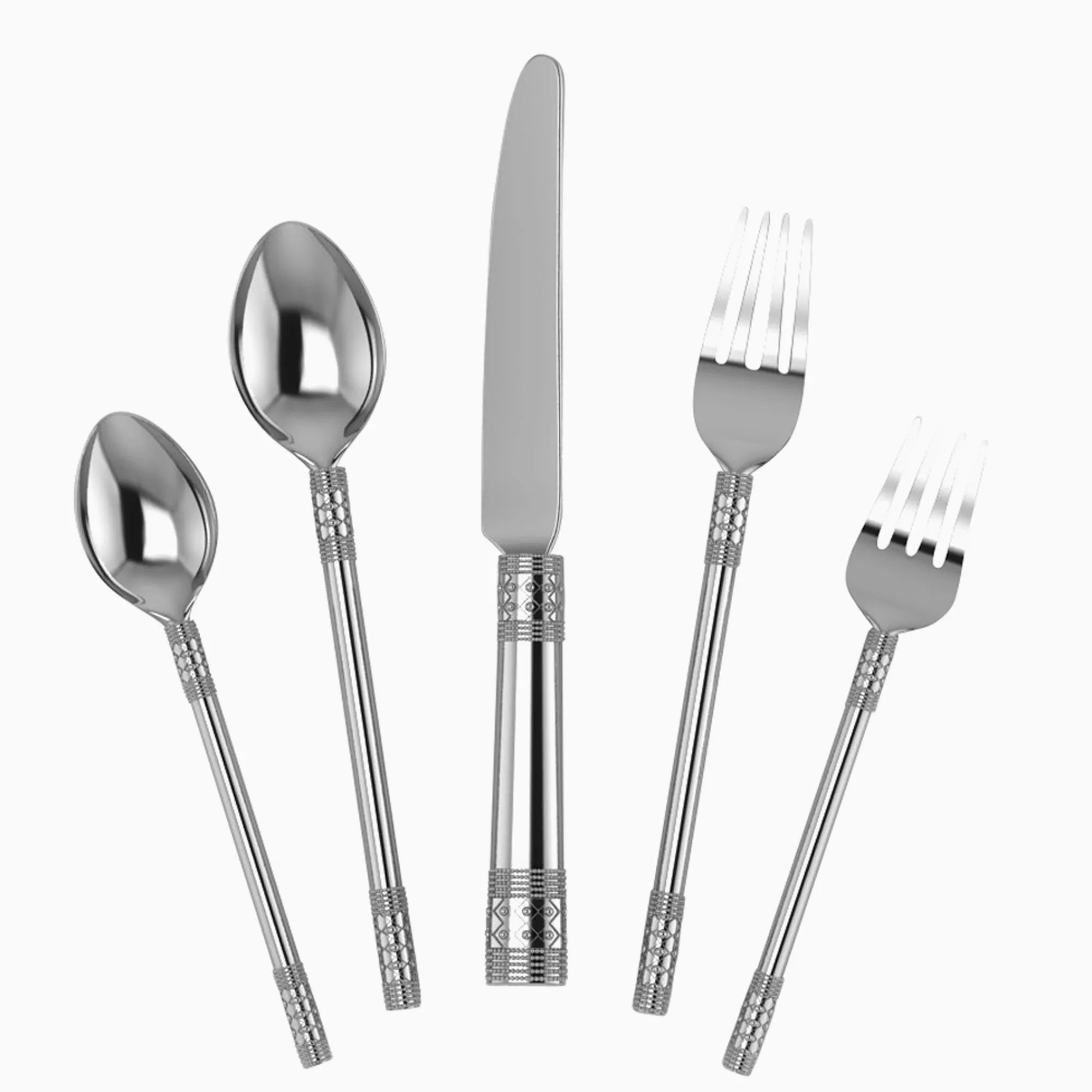 Gothic 5-piece Silver Plate Flatware Set by Krysaliis