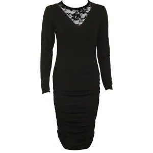 GOTHIC ELEGANCE - Lace Back Midi Gathered Dress