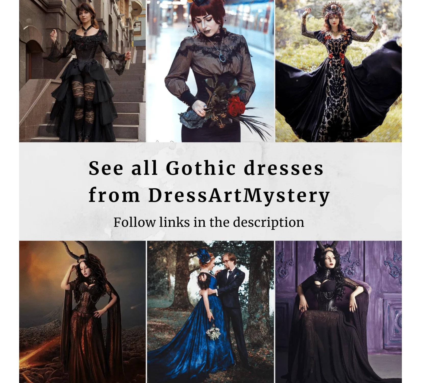 Gothic fantasy black viscose witch dress