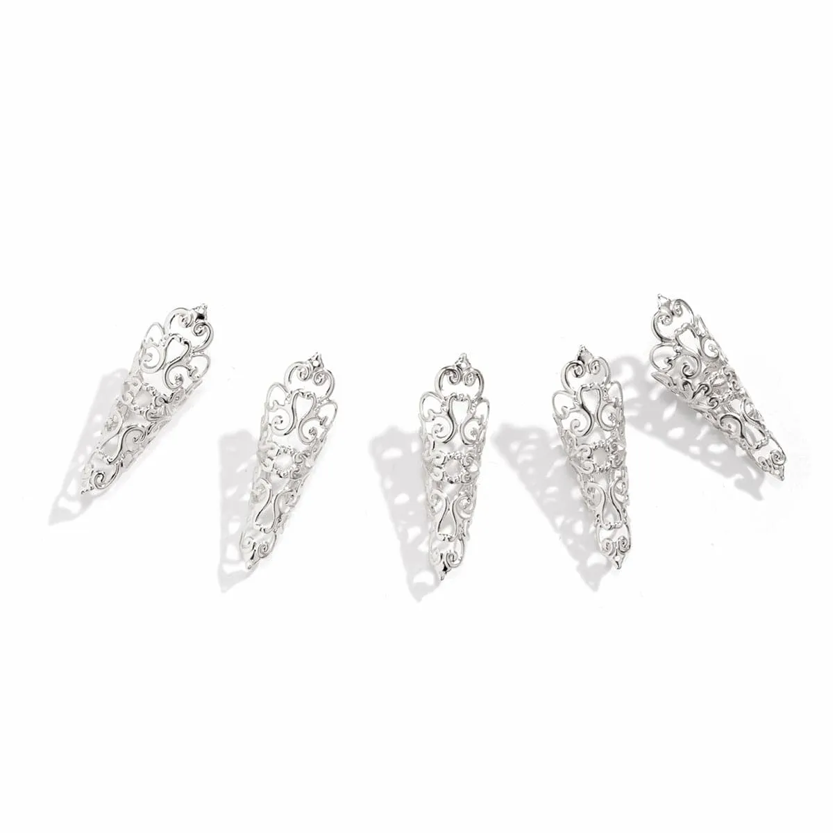 Gothic Gold Silver Plated Five Fingers Nails Ring Set