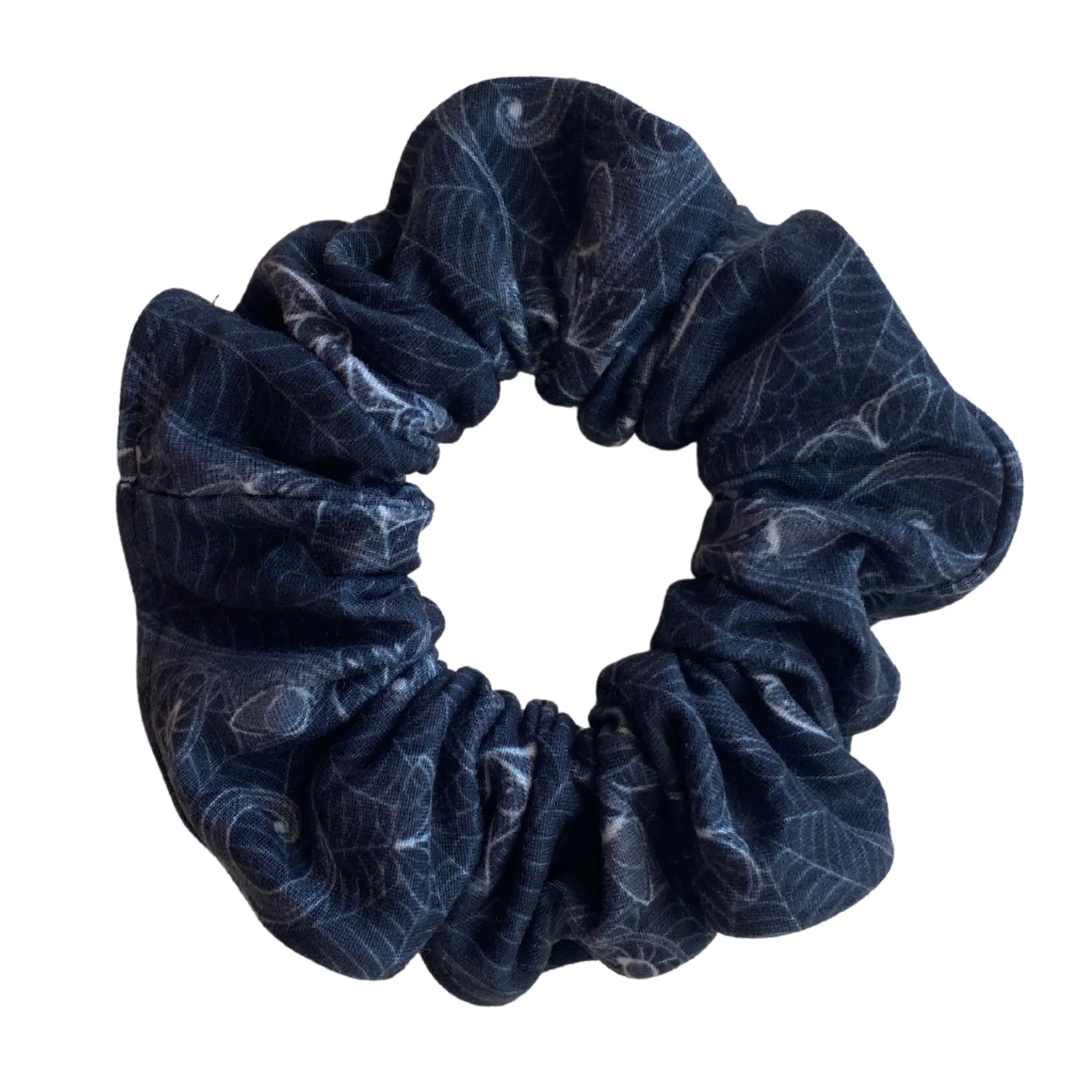 Gothic Lace Bats on Black Matte Scrunchie