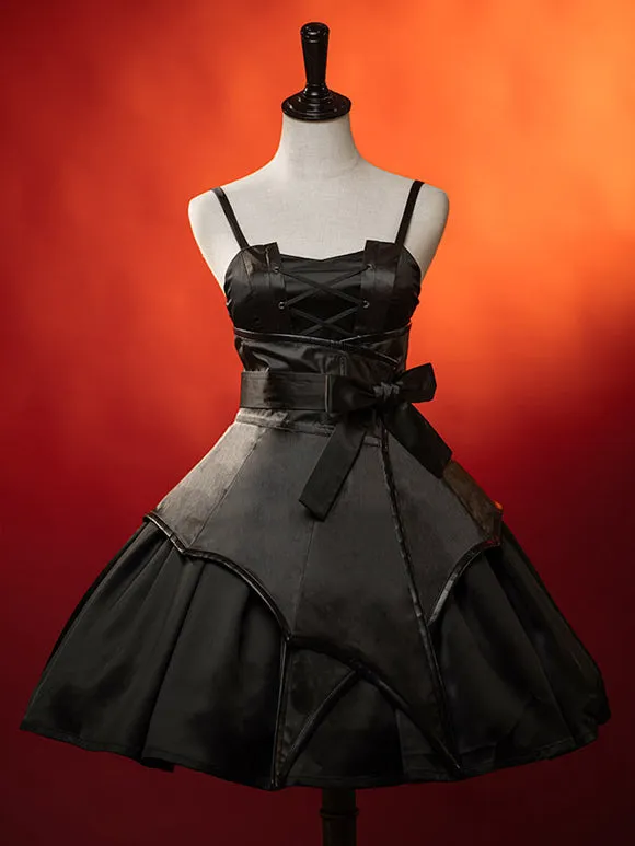 Gothic Lolita Dresses Lace Up Black Black