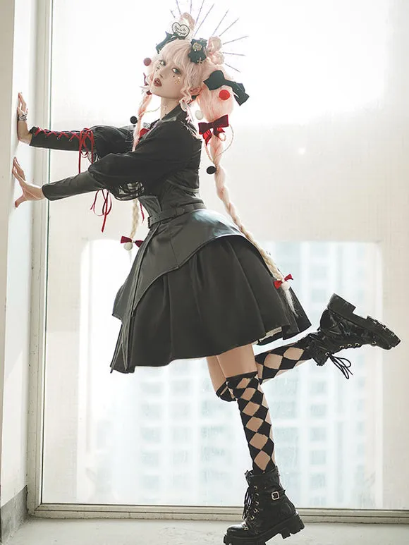 Gothic Lolita Dresses Lace Up Black Black