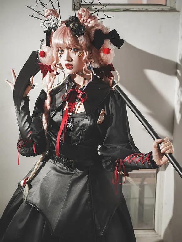 Gothic Lolita Dresses Lace Up Black Black