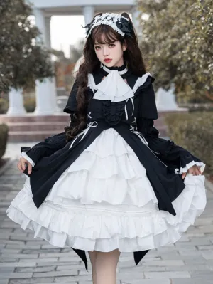 Gothic Lolita Dresses Ruffles Lace Up Black