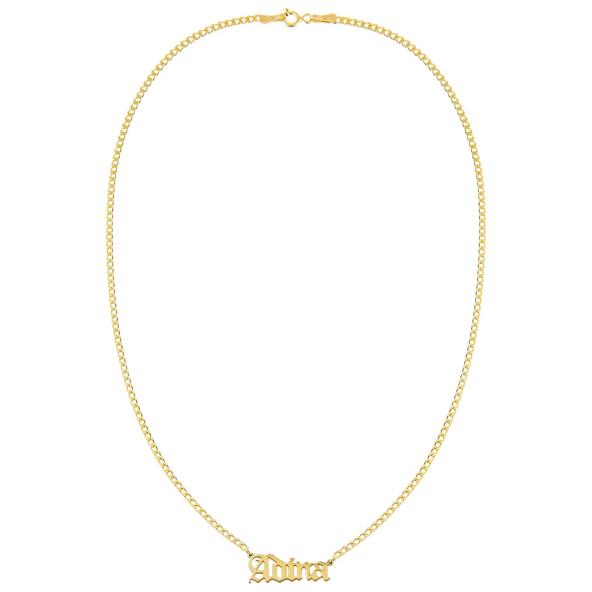 Gothic Nameplate Choker 14K