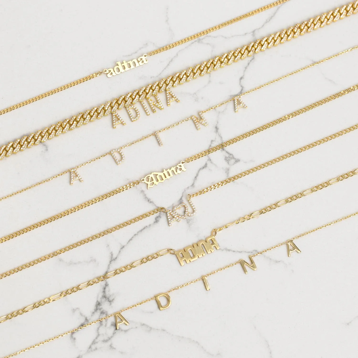 Gothic Nameplate Choker 14K