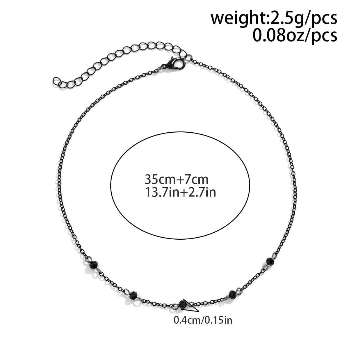 Gothic Rhinestone Cable Chain Necklace