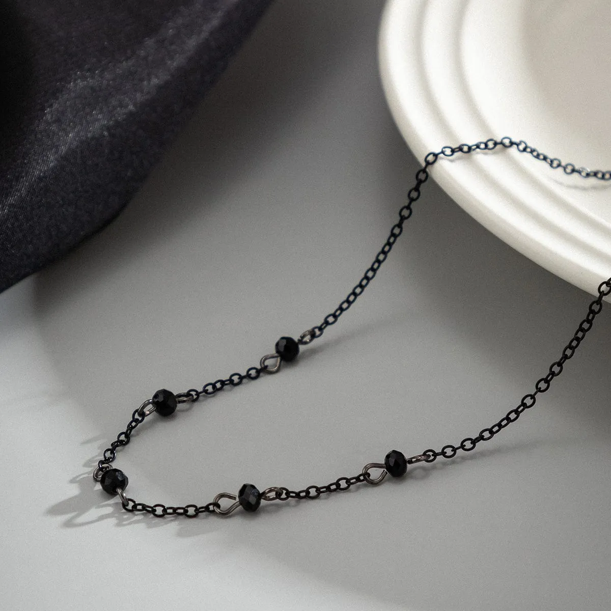 Gothic Rhinestone Cable Chain Necklace