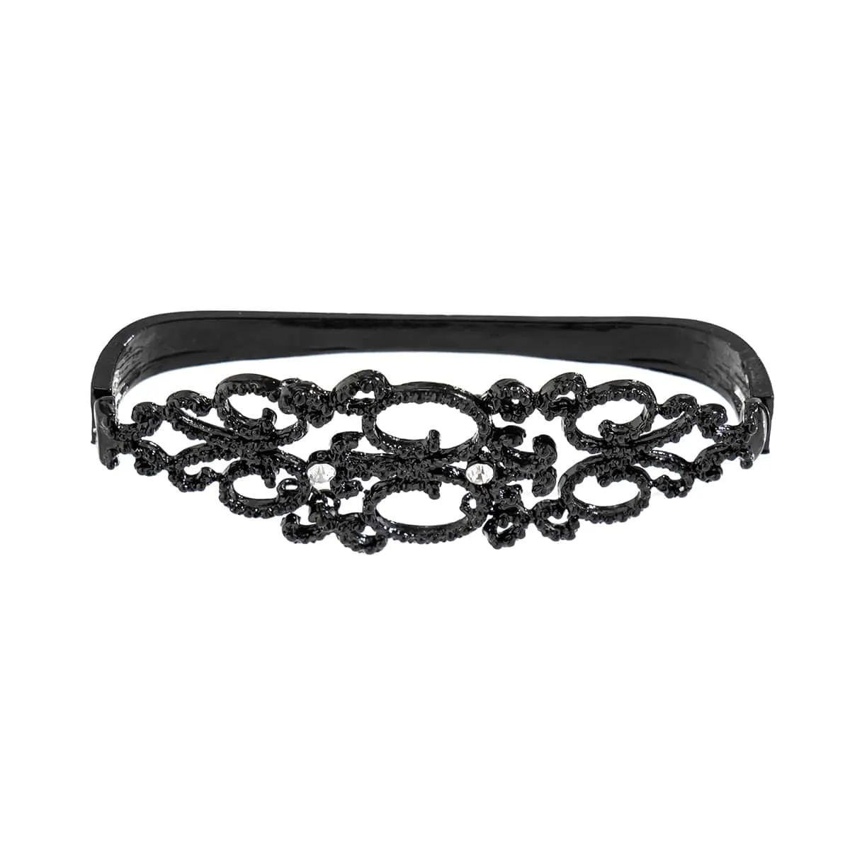 Gothic Rhinestone Inlaid Abstract Lace Pattern Hand Armor Bracelet