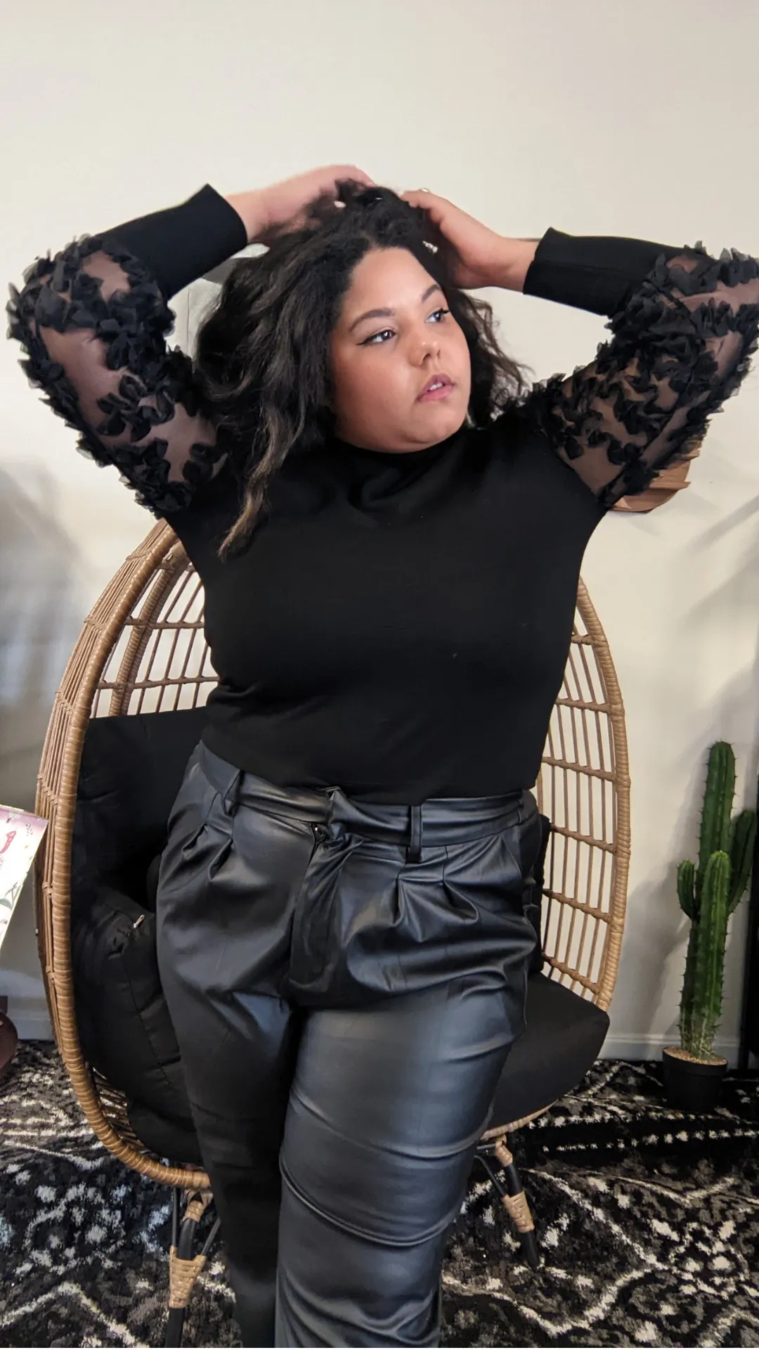 Gothic Rose Frill Sleeve Blouse