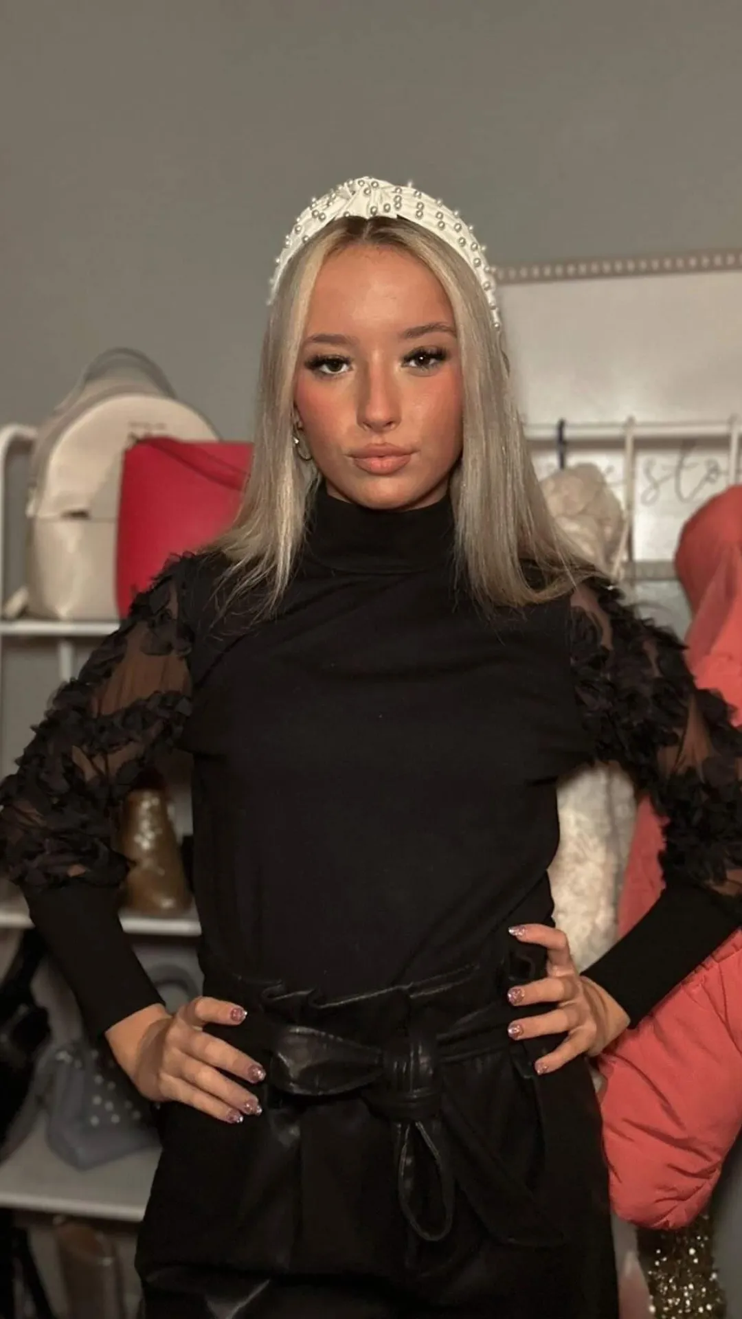Gothic Rose Frill Sleeve Blouse