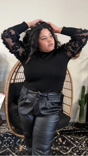 Gothic Rose Frill Sleeve Blouse