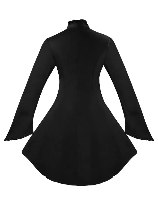 Gothic Vintage High Neck Long Sleeve Button Down Jacket Coat
