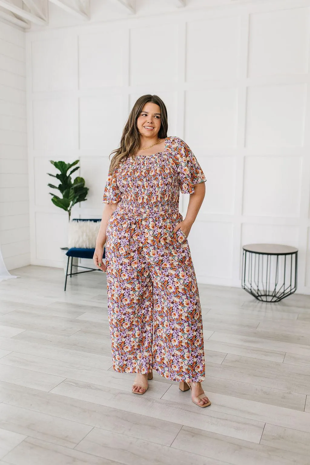 Hazel Blues® |  Better Than Fine Floral Jumpsuit