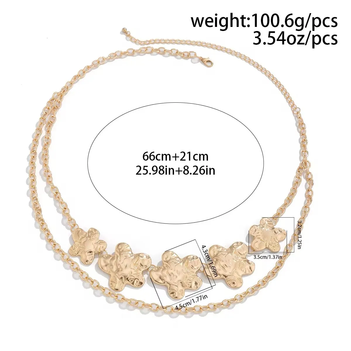 Heart and Flower Waist Chain