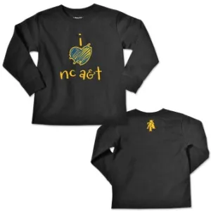 I Love A&T Game Night Long Sleeve T-Shirt Black