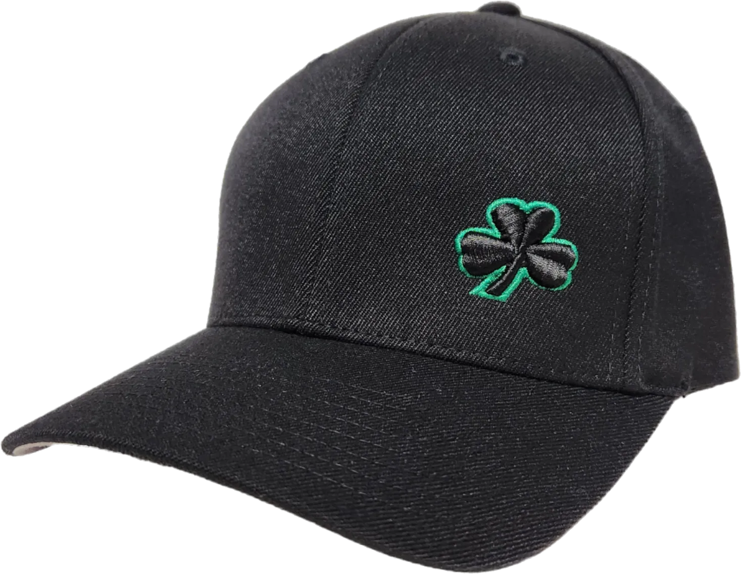 Irish Cap Gothic Clover Fls Black Green