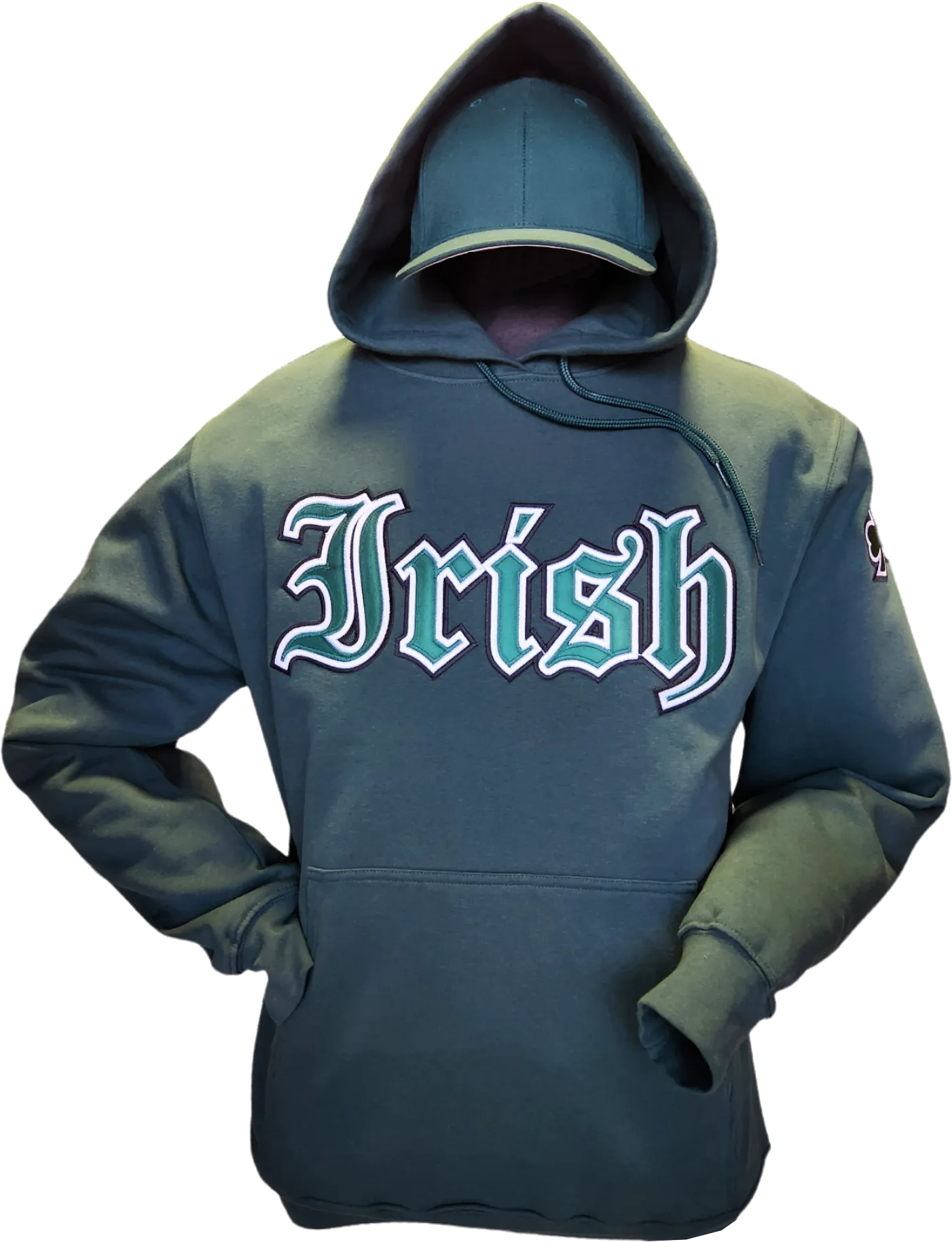 Irish Hoodie Gothic Green