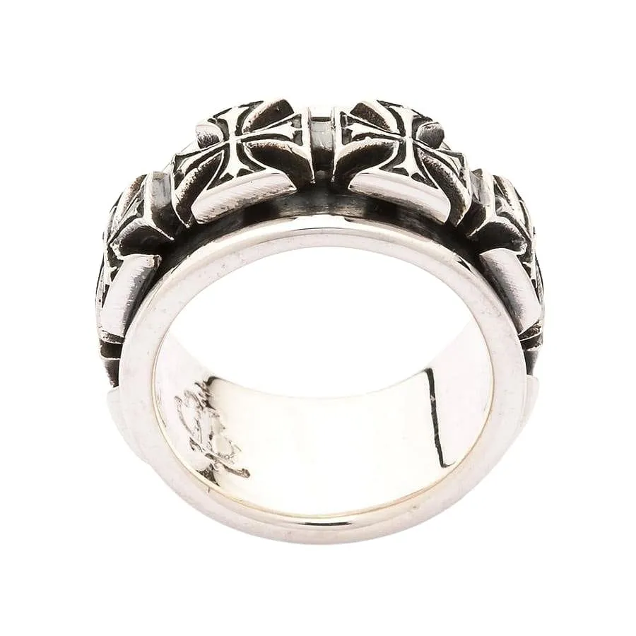 Iron Cross Sterling Silver Spinner Ring