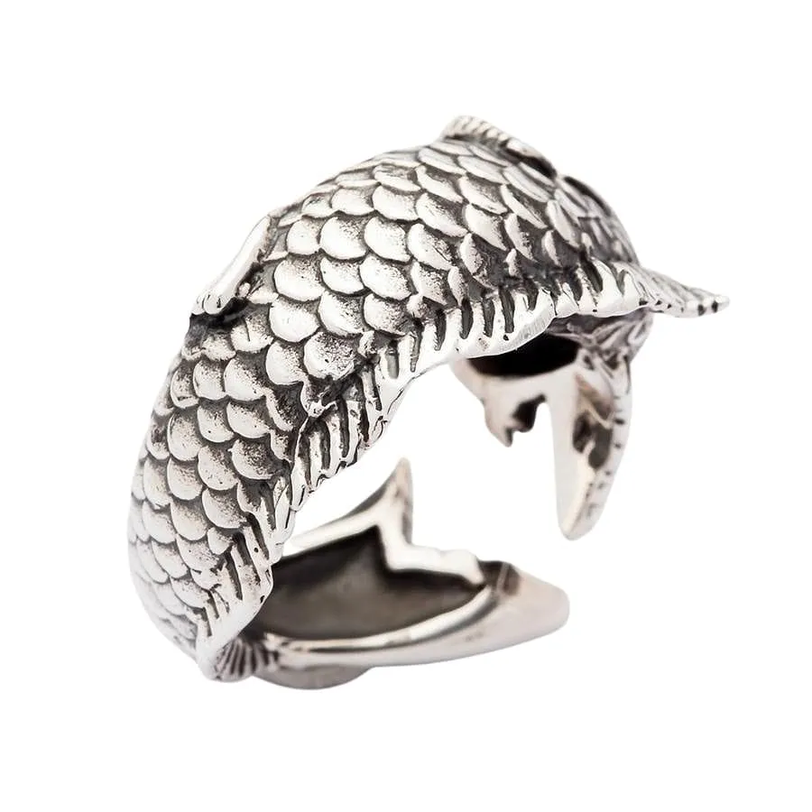 Japanese Koi Sterling Silver Gothic Ring