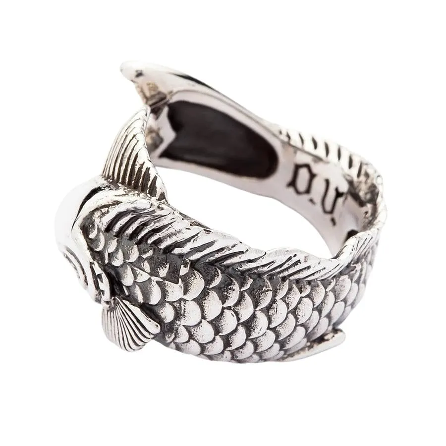 Japanese Koi Sterling Silver Gothic Ring