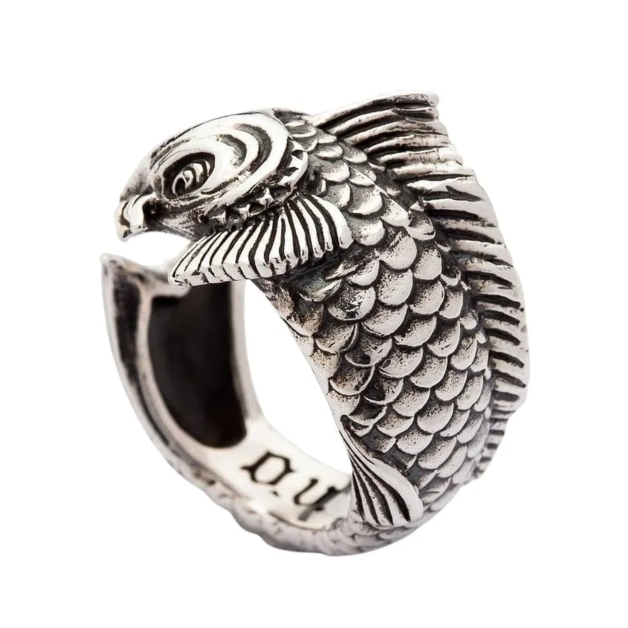 Japanese Koi Sterling Silver Gothic Ring