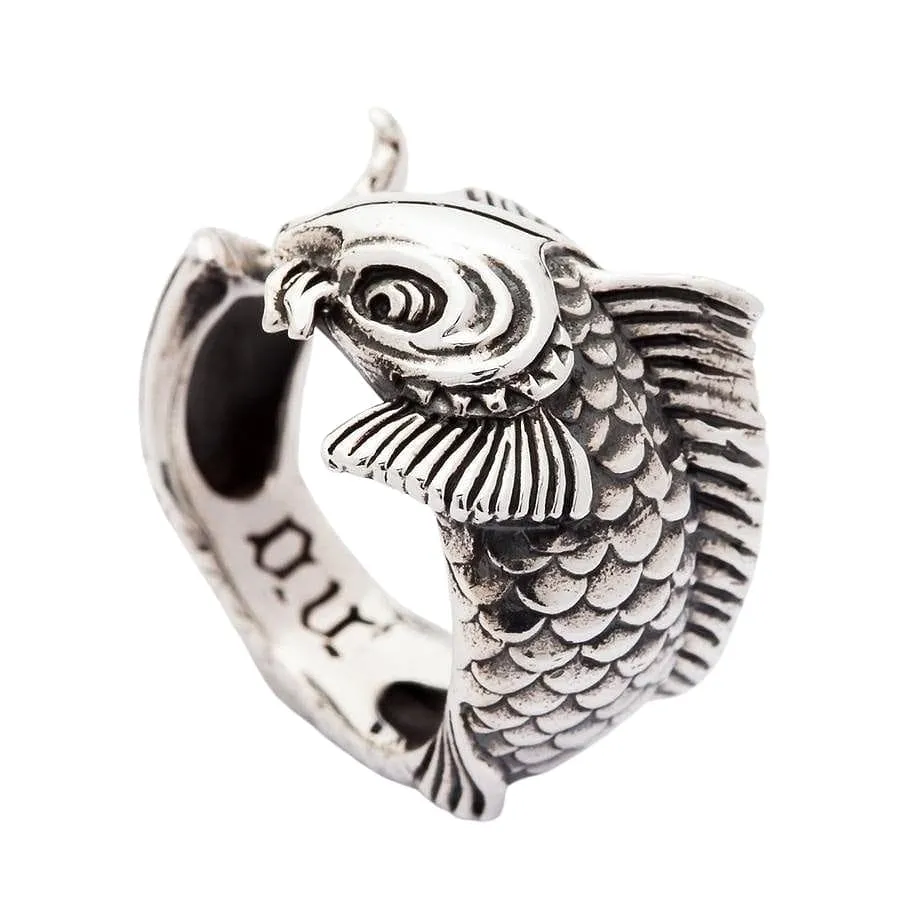 Japanese Koi Sterling Silver Gothic Ring
