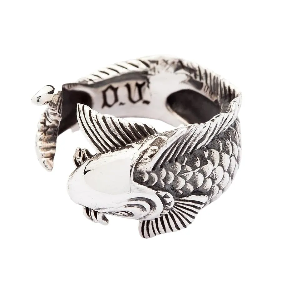 Japanese Koi Sterling Silver Gothic Ring