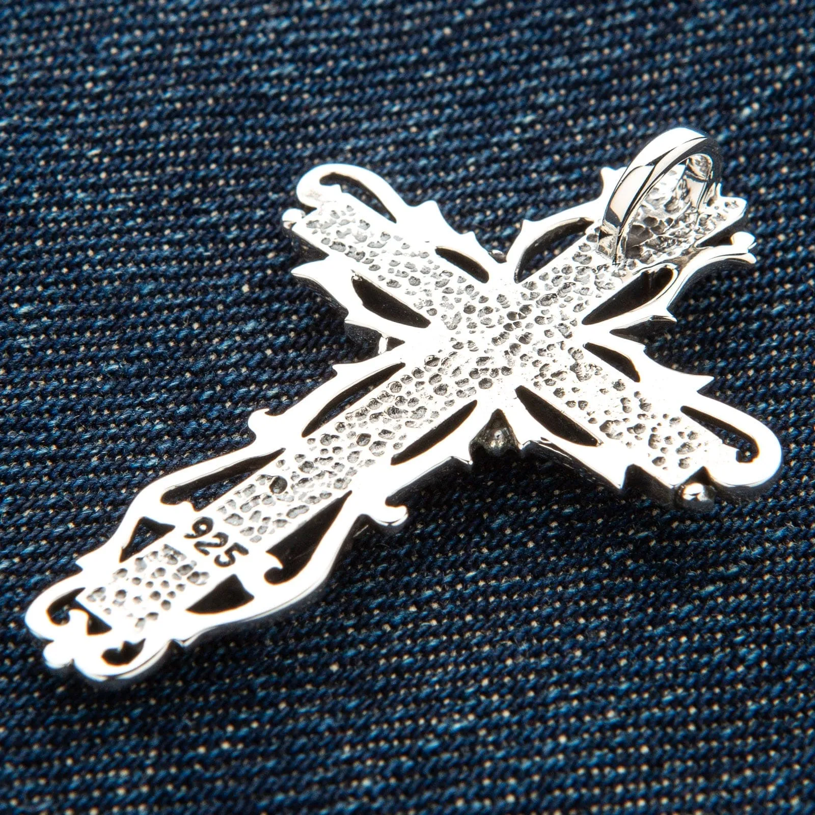 Jesus Crucifix Cross Sterling Silver Gothic Pendant