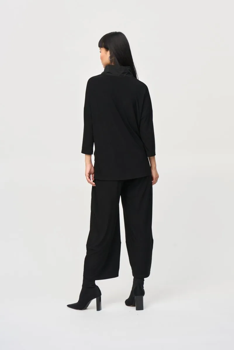Joseph Ribkoff Drawstring Cowl Neck Cropped Jumpsuit 243137