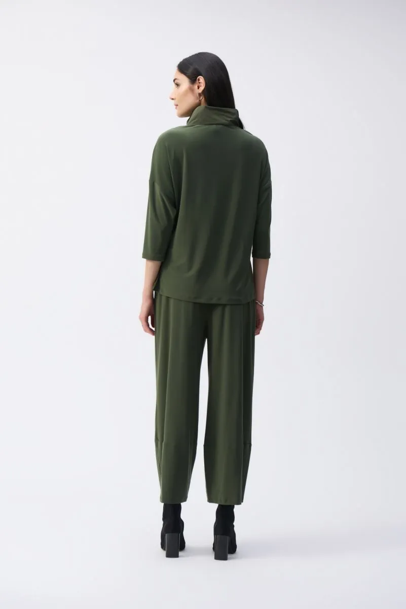 Joseph Ribkoff Drawstring Cowl Neck Cropped Jumpsuit 243137