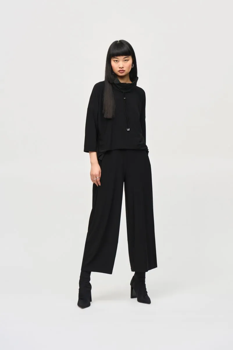 Joseph Ribkoff Drawstring Cowl Neck Cropped Jumpsuit 243137