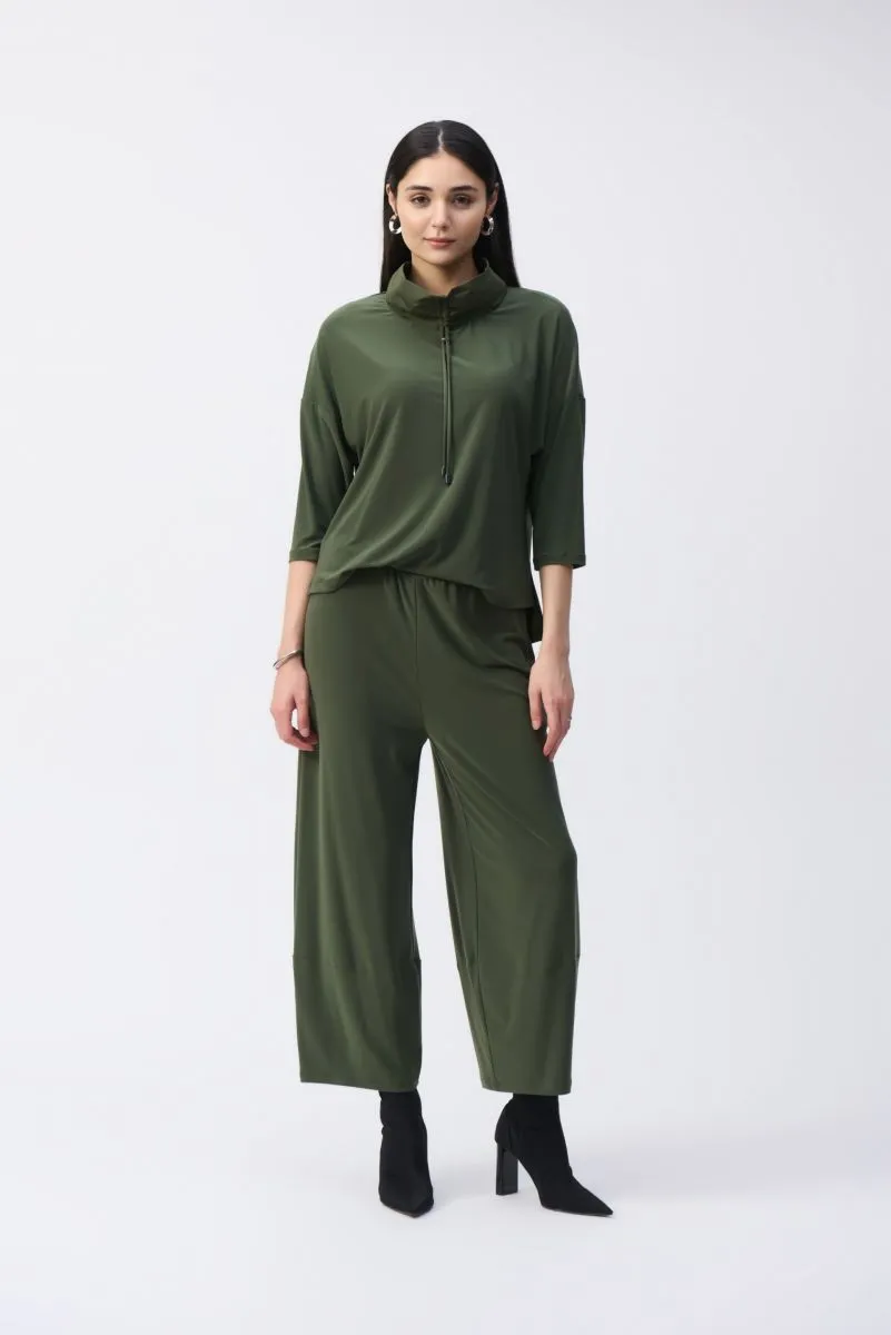 Joseph Ribkoff Drawstring Cowl Neck Cropped Jumpsuit 243137