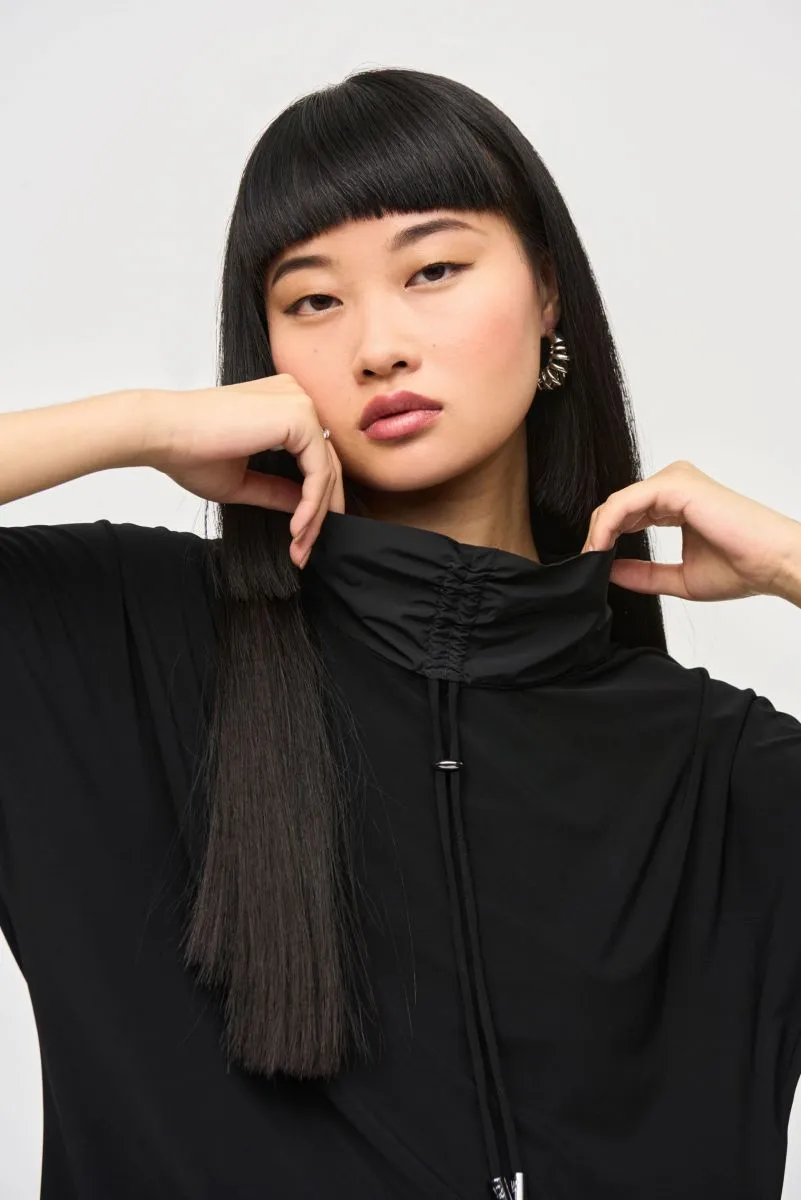 Joseph Ribkoff Drawstring Cowl Neck Cropped Jumpsuit 243137